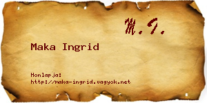 Maka Ingrid névjegykártya